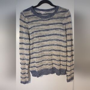 Striped Blue and Cream Sweater M #469